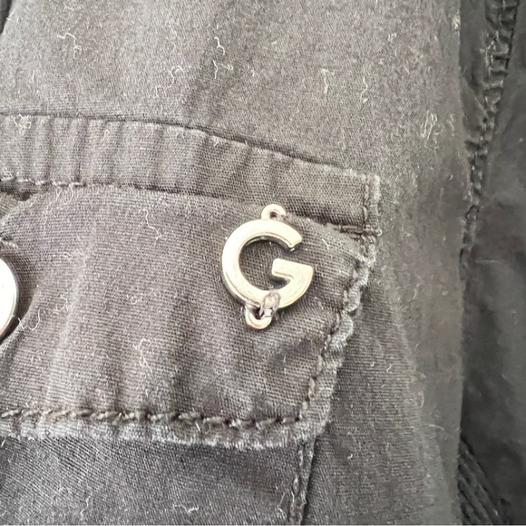 G by Guess Black Button Up Utility Long Sleeve Size Large - Picture 8 of 9